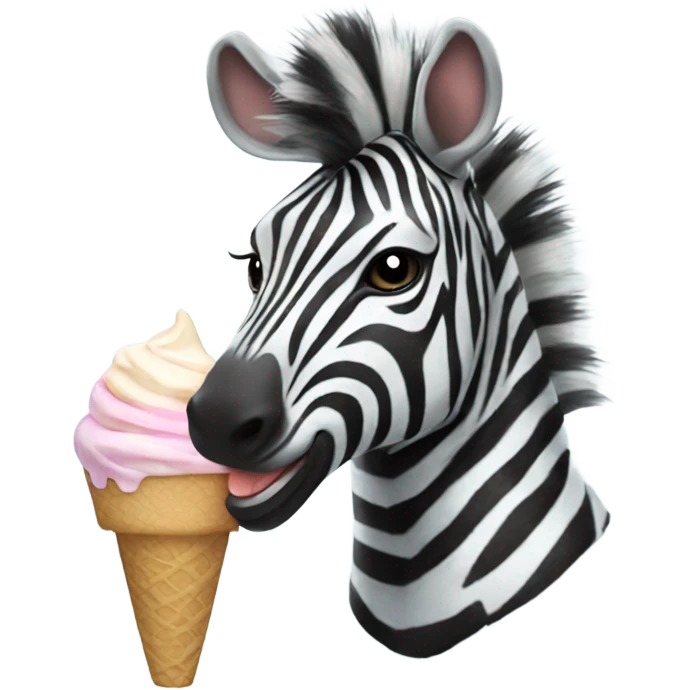 Zebra eating ice cream emoji
