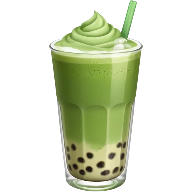 matcha latte with boba and ice without sticks and add a lil coffee  emoji