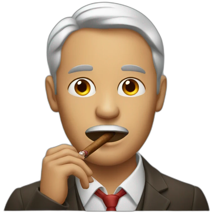 man eating a cigar emoji