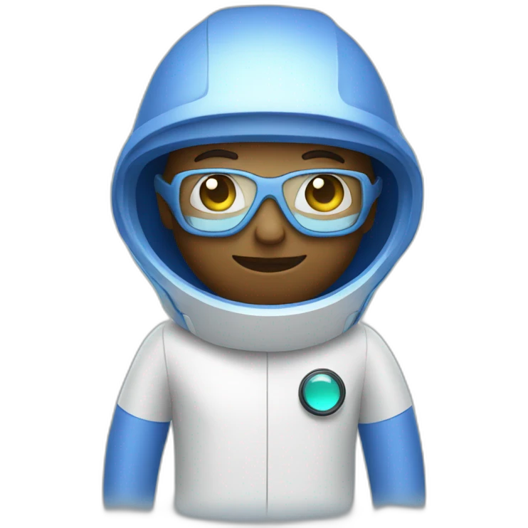 Scientist in blue hazmat emoji
