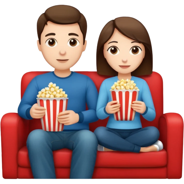 A couple sitting on a sofa watching a movie emoji
