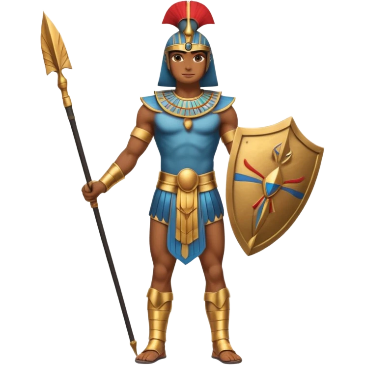 fullbody ancient Egyptian soldier with spear emoji