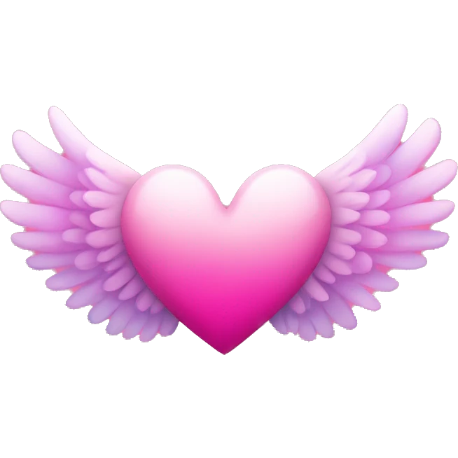 Pink ombré heart with wings  emoji