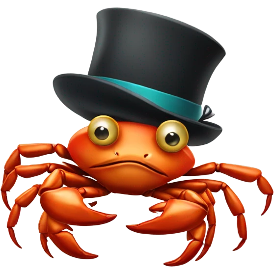 crab with tophat emoji