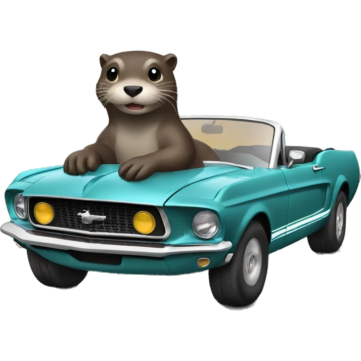 otter driving a mustang car emoji