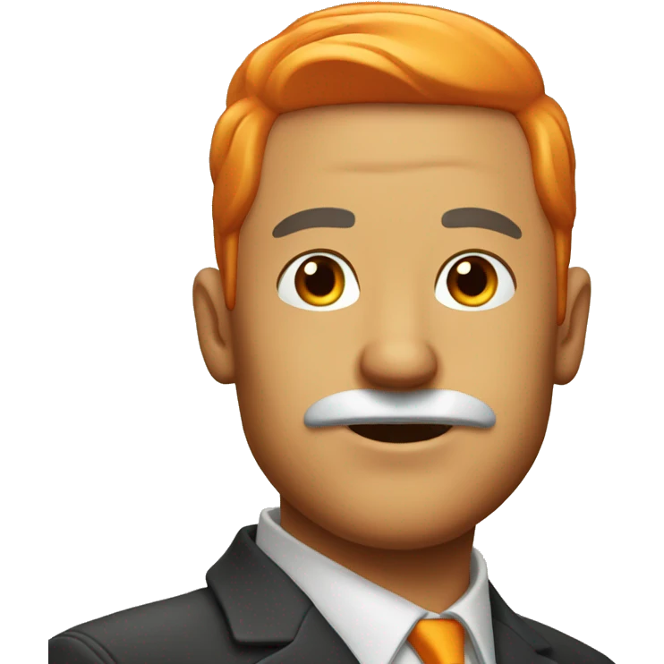 man with orange mustache and orange hair emoji