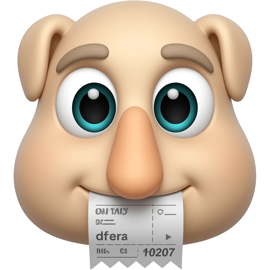 Receipt w long nose emoji emoji