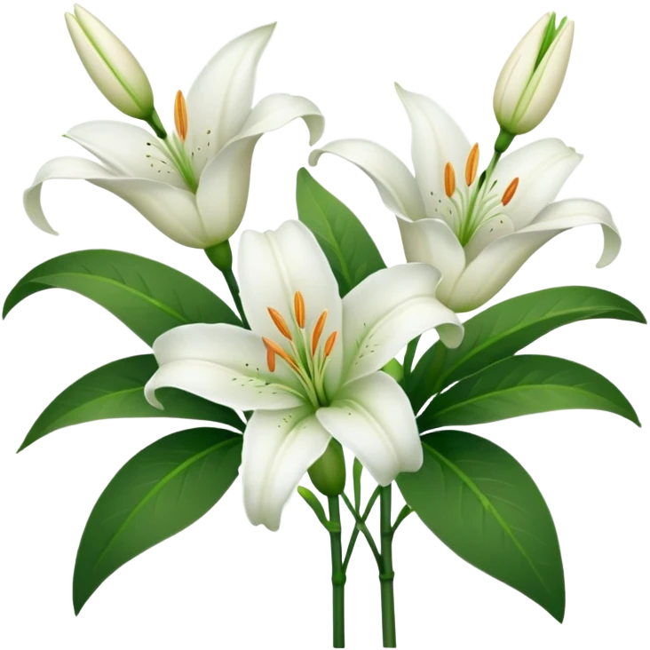 White lilies  emoji