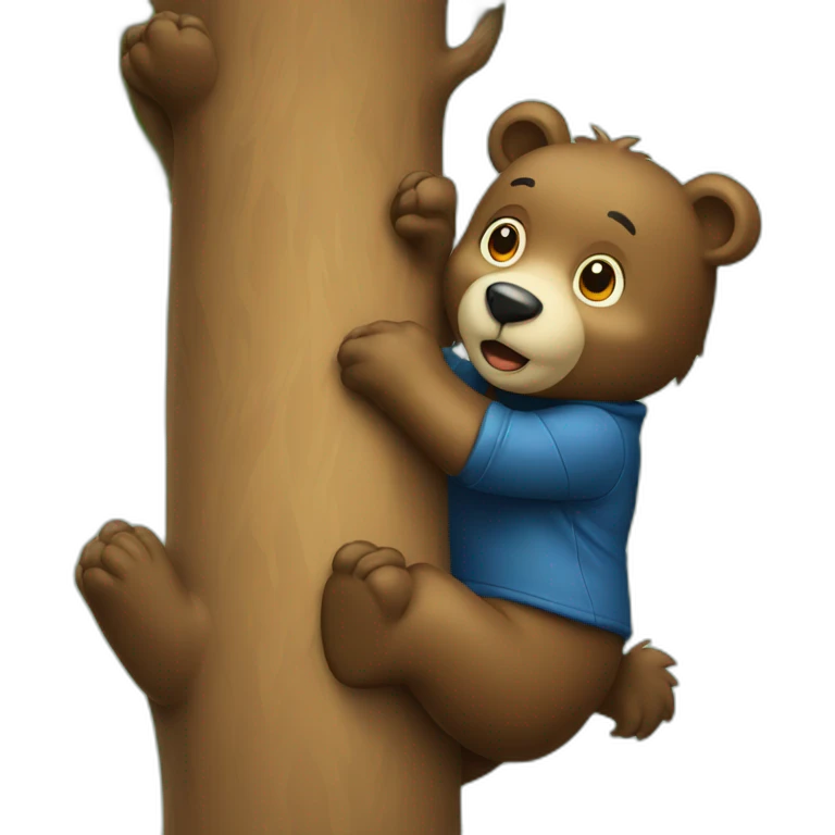 Bear climbing tree emoji
