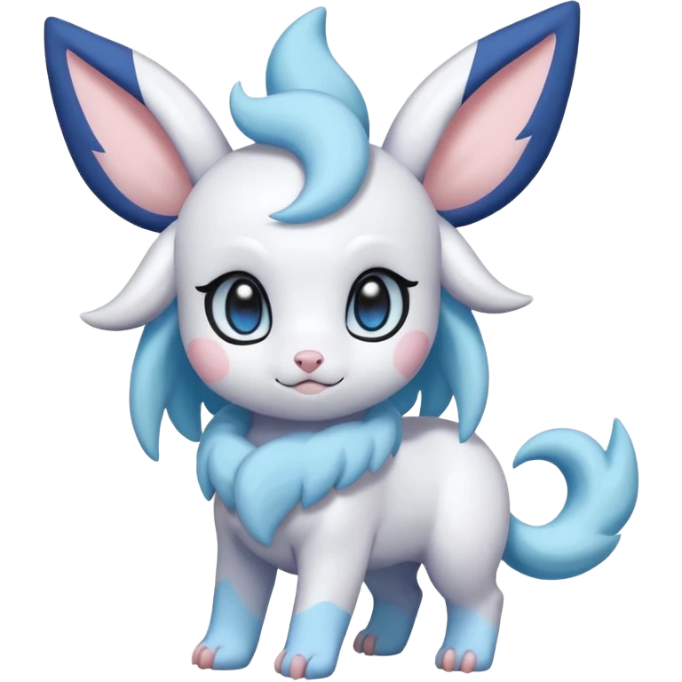 Snowy frosty minty icy fluffy cute adorable innocent kawaii Absol-Sylveon-Dewott-fusion emoji