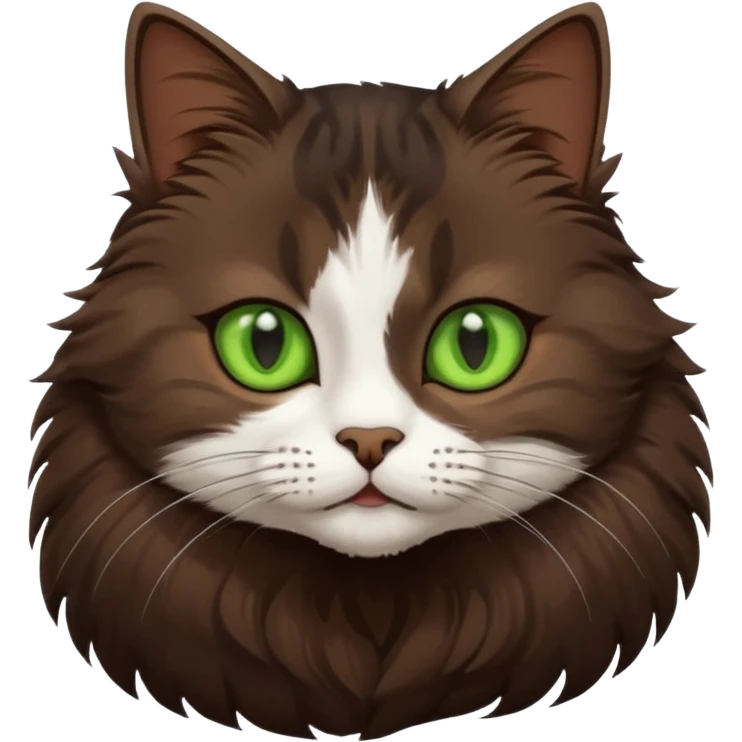 A european cat dark brown with lighter green eyes emoji