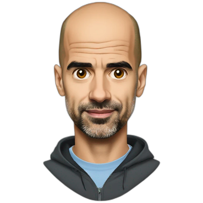 pep guardiola with extra head shine emoji