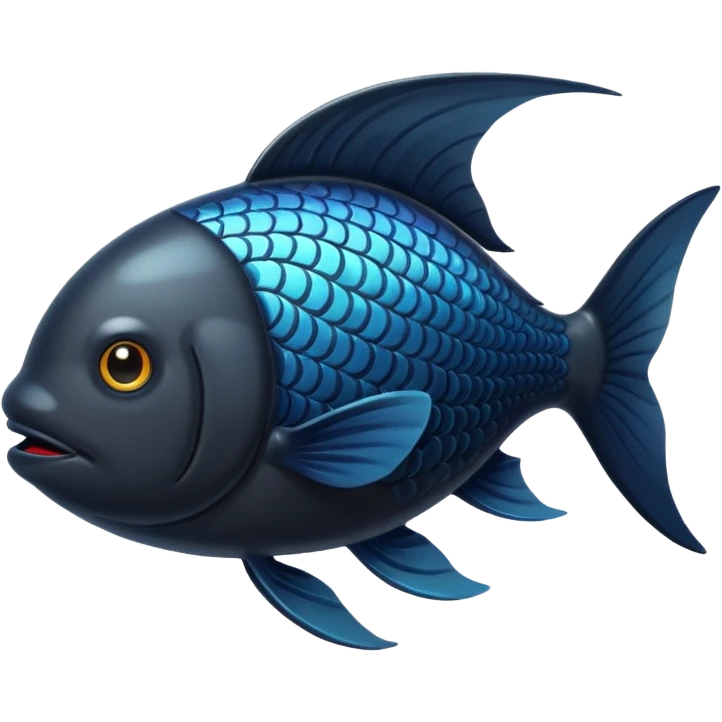 A black fish emoji