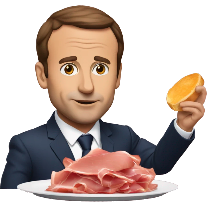 Macron qui mange du jambon emoji