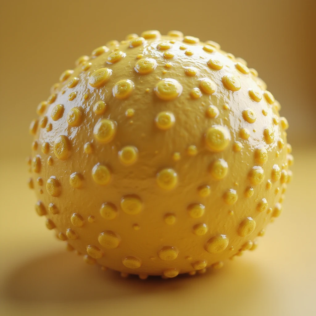 hyperrealistic 3d yellow fat cell (adipocyte), no background, slightly different view emoji