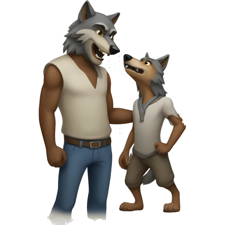Wolf-mother and wolf-father emoji