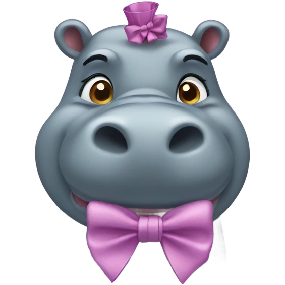Hippopotamus with a bow  emoji