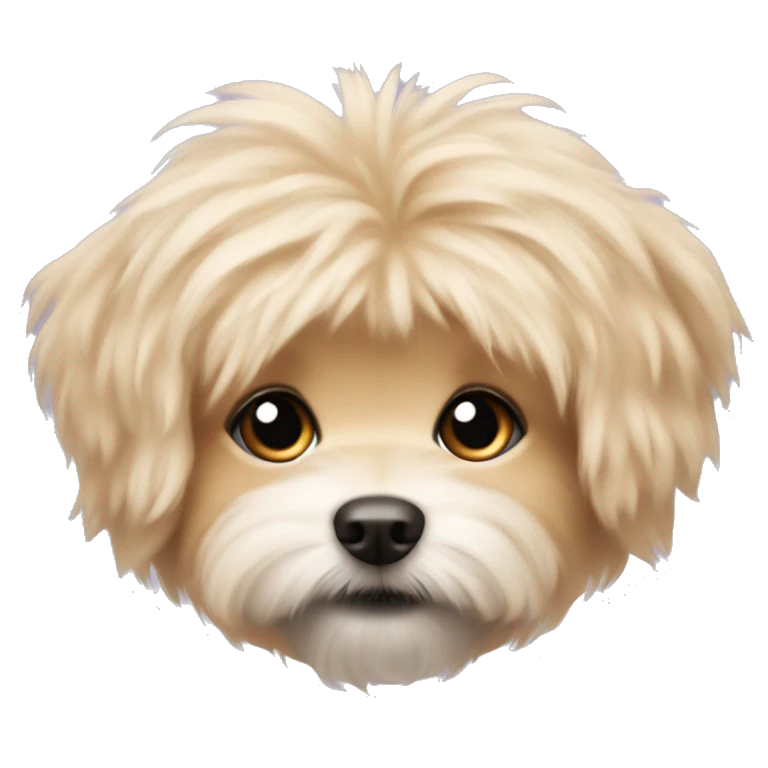 Blonde fluffy pomapoo puppy emoji