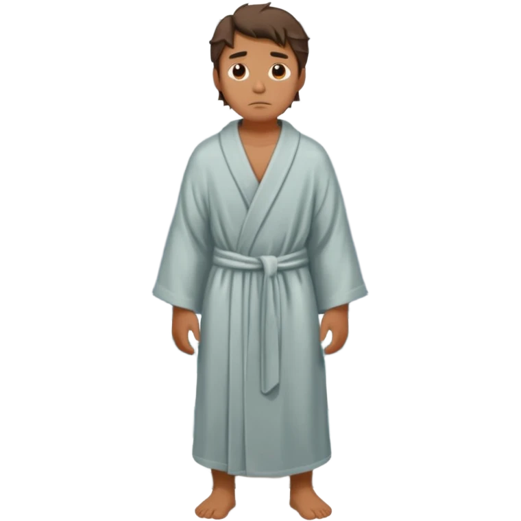 A biblical illustration of Jonah, a weary prophet with simple robes, standing on a stormy seashore. emoji