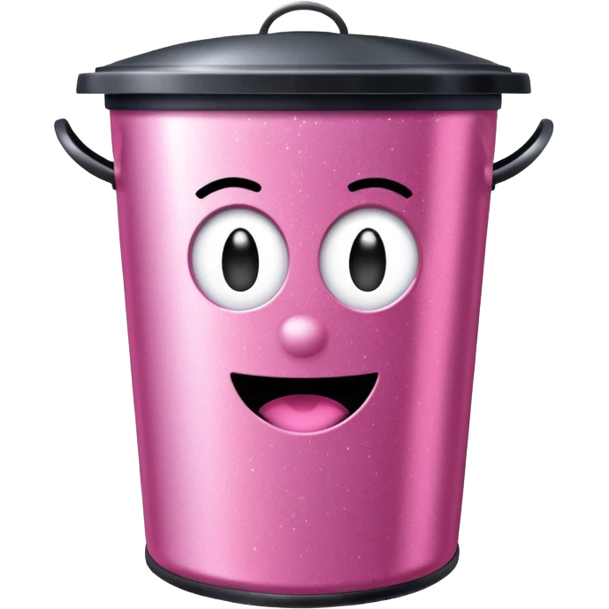 glittery pink shiny office trashcan emoji