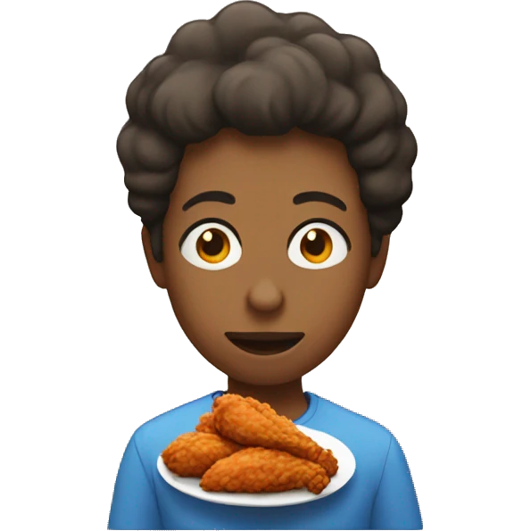 person eating fried chicken emoji