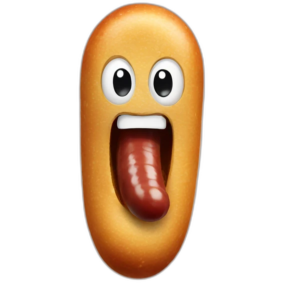 having a saussage in mouth emoji