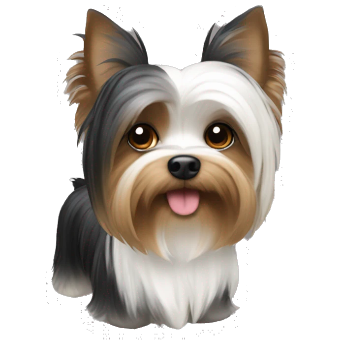 Make a parti yorkie that’s black brown and white emoji