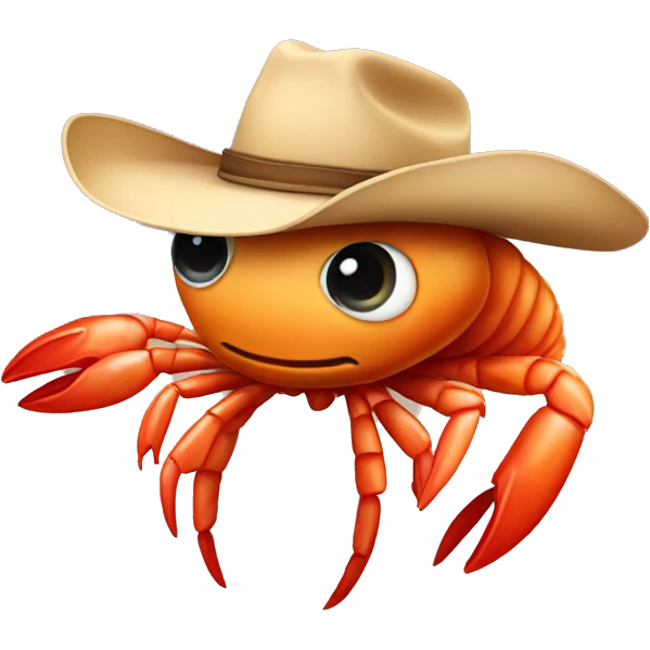 Shrimp wearing a cowboy hat  emoji