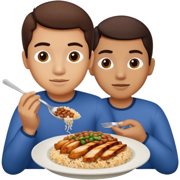 Create a person having lunch. Not a sandwich. Rice, beans and chicken. emoji