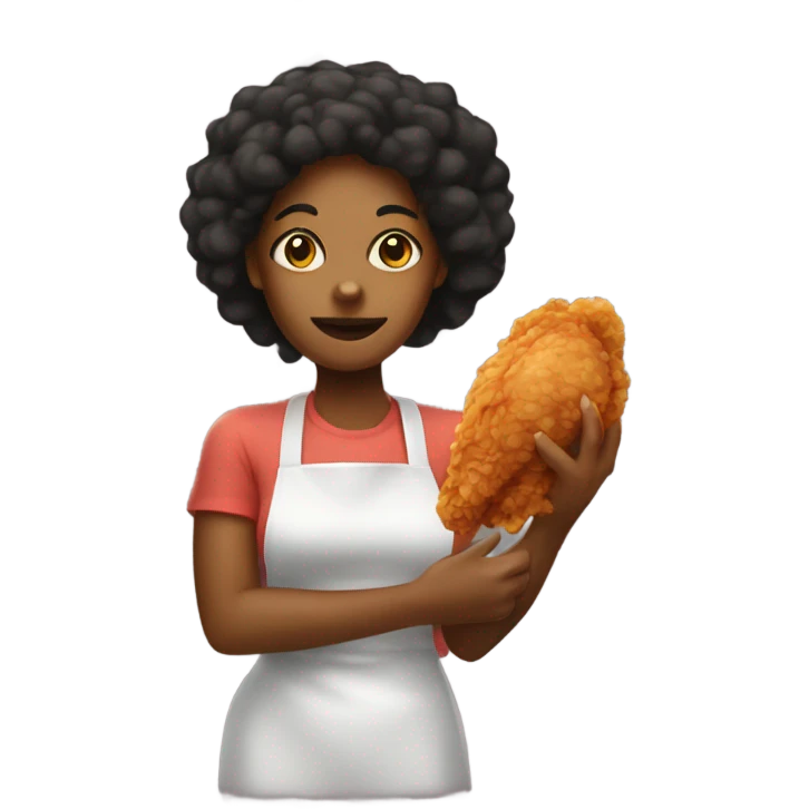 blk woman holding fried chicken emoji