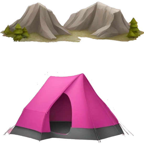 Pink hiking tent  emoji