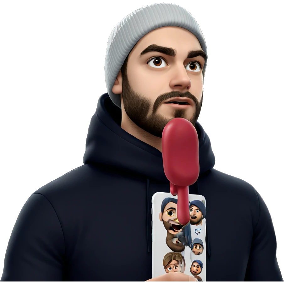 bearded boy in beanie emoji