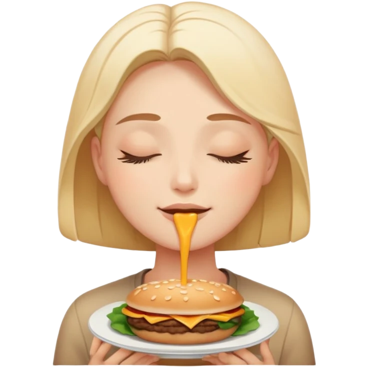 person with closed eyes and blissful expression enjoying delicious food emoji