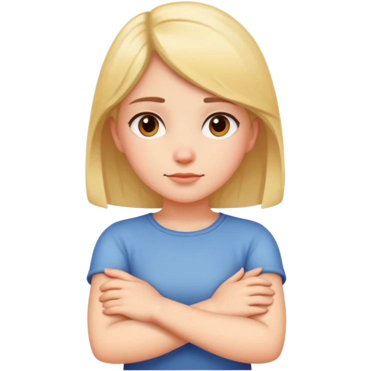 arms crossed around neck girl emoji
