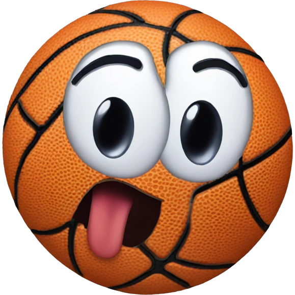 basketball ball with face is smiling  emoji
