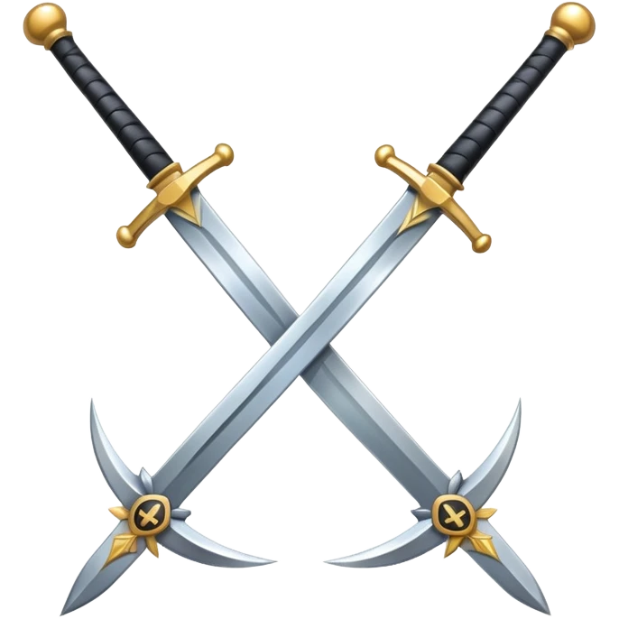 two crossed swords with the letter M emoji