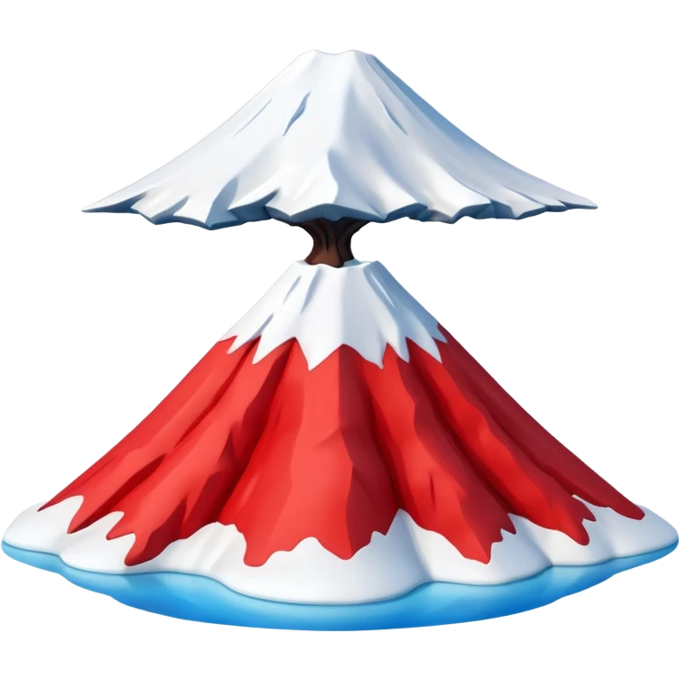Create a 3D Mount Fuji with red color. There must be no clouds on top. emoji