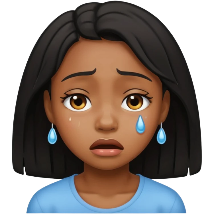 black girl crying emoji