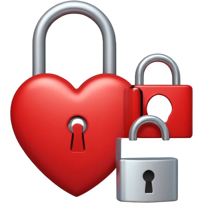 A heart next to a lock emoji