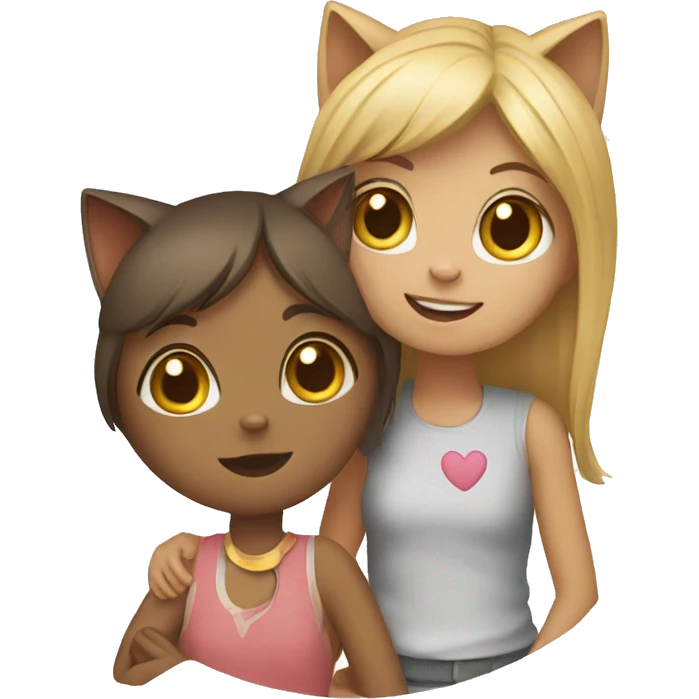 Cat with girl emoji