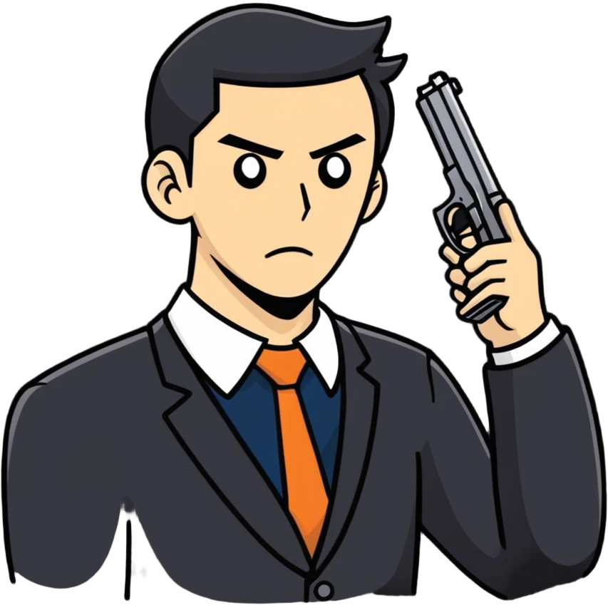 Guy pointing a gun to his head emoji