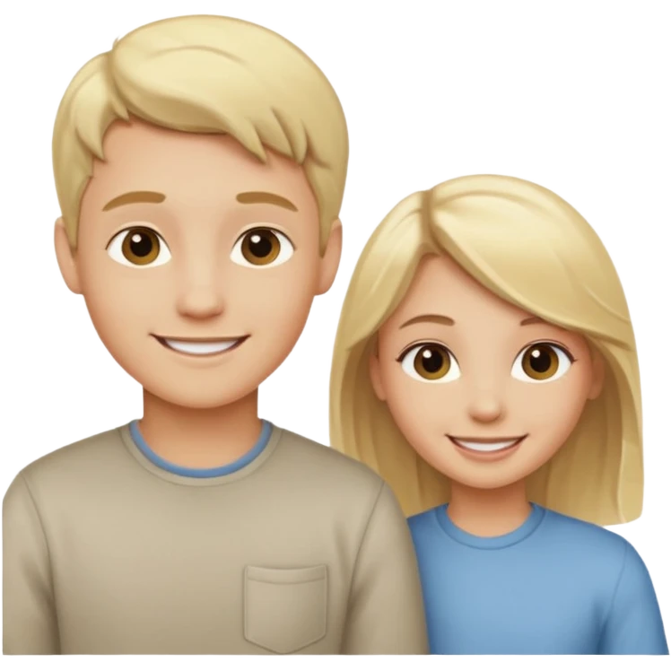 Blonde boy and blonde girl, light skin tone emoji