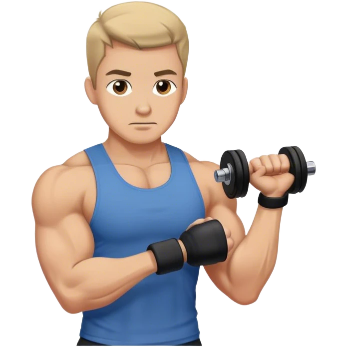 man weighted wrist curl emoji