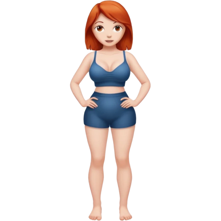 Full body red head girl with goant breasts emoji