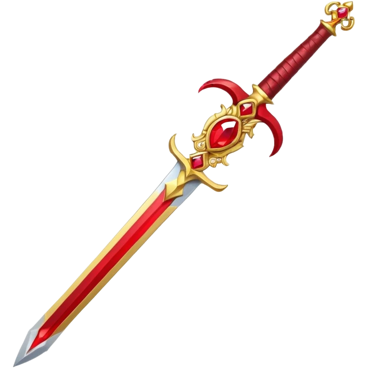 golden sword with red gem, simple emoji