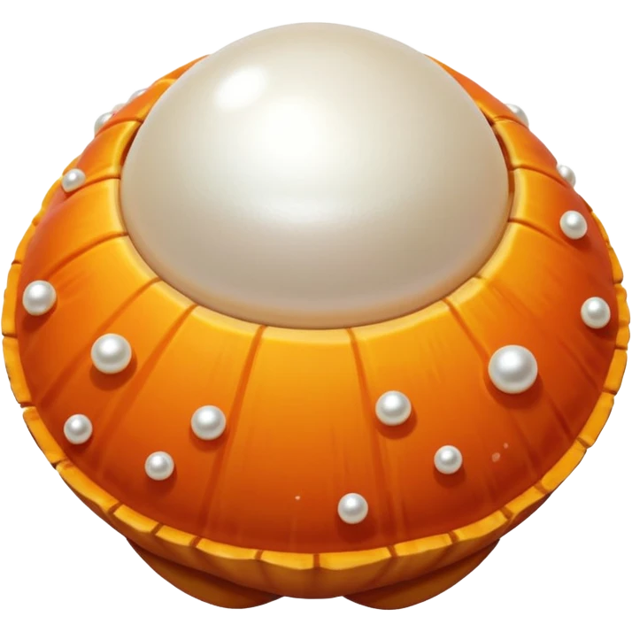 white pearl in orange shell emoji