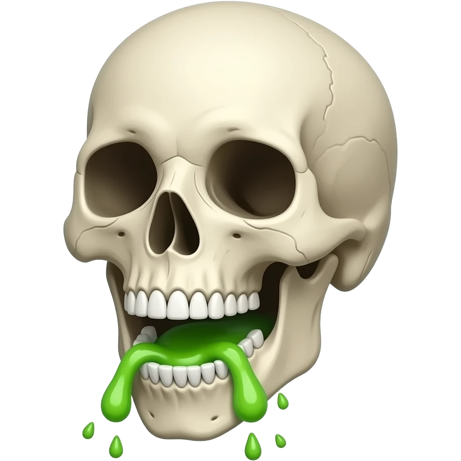 Generate an image of a  uncontrollable laughing toxic skeleton emoji