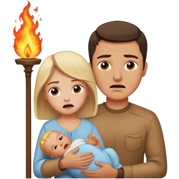  woman being burned in front of a very handsome man carrying a baby emoji