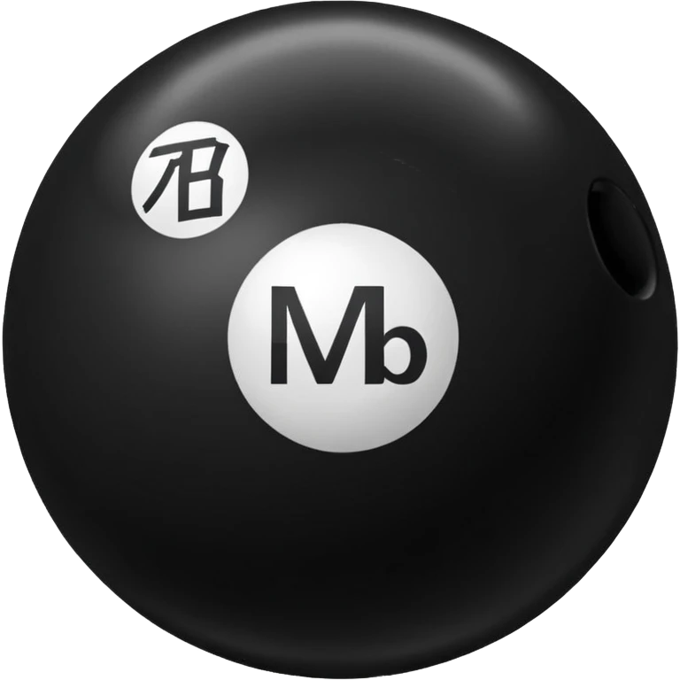 Black pull Ball with MB written on it. Nothing else no holes or anything  emoji