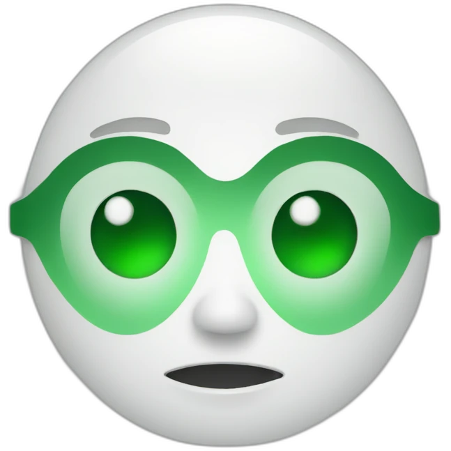 Green and white  emoji